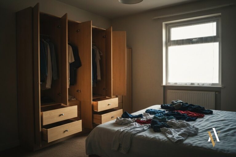 Dormitorio registrado durante una entrada y registro domiciliario