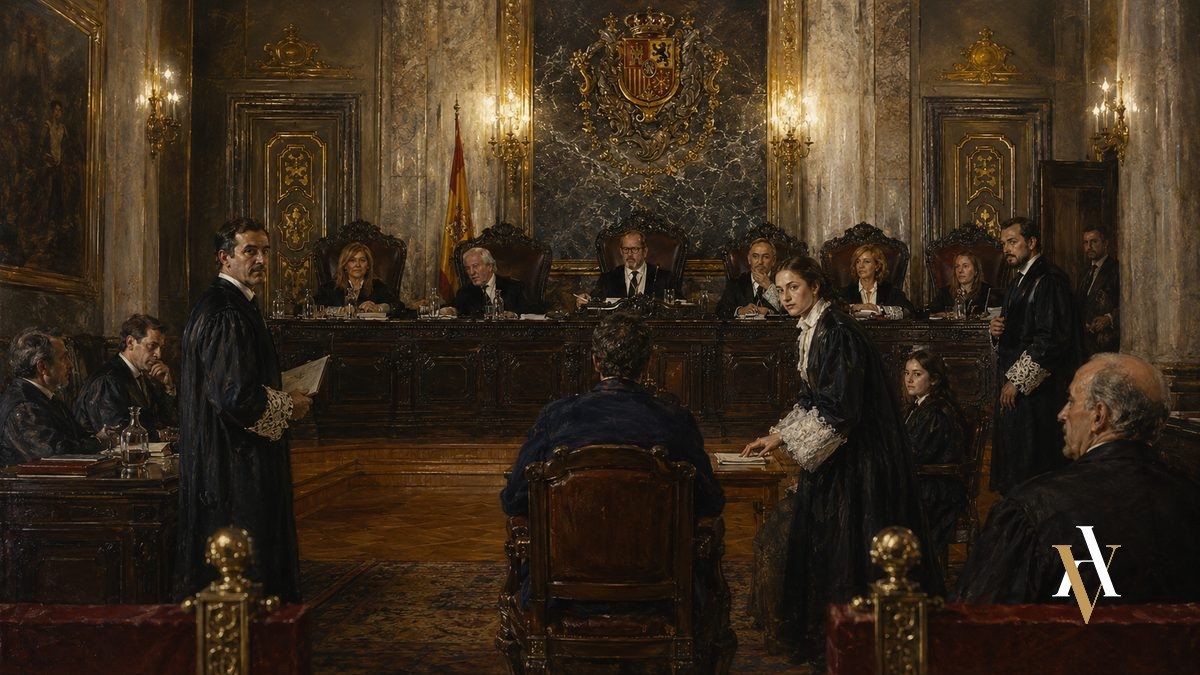 Sala del Tribunal Supremo durante un juicio por falsificación de obras de arte Sala del Tribunal Supremo durante un juicio por falsificación de obras de arte