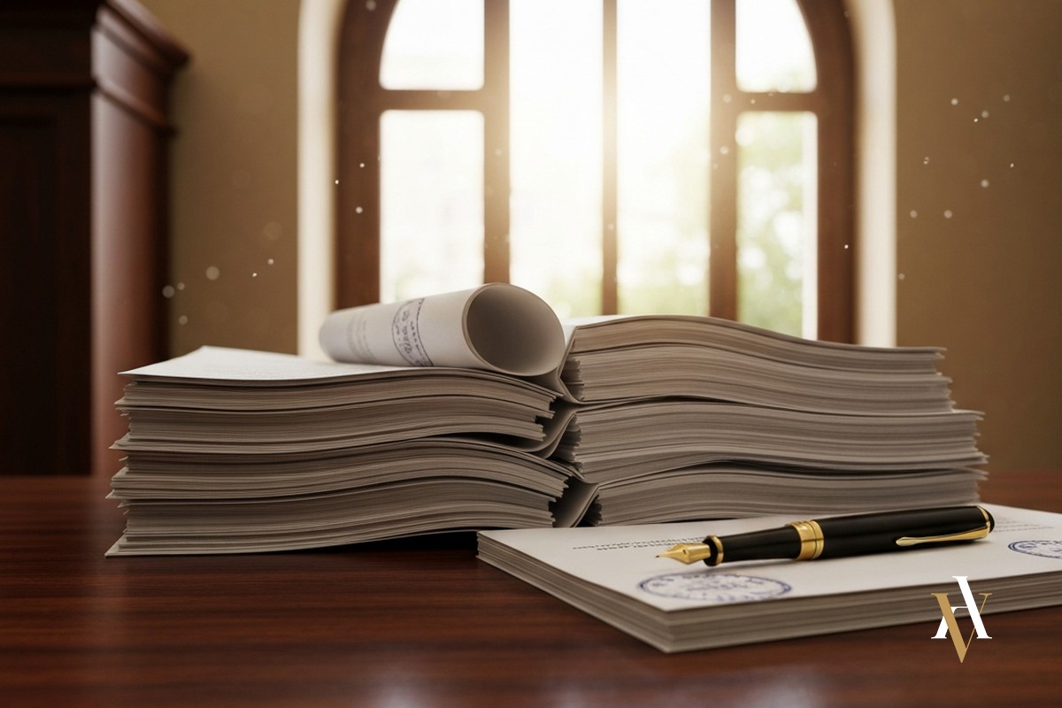 Escritura de propiedad con sello notarial Escritura de propiedad con sello notarial