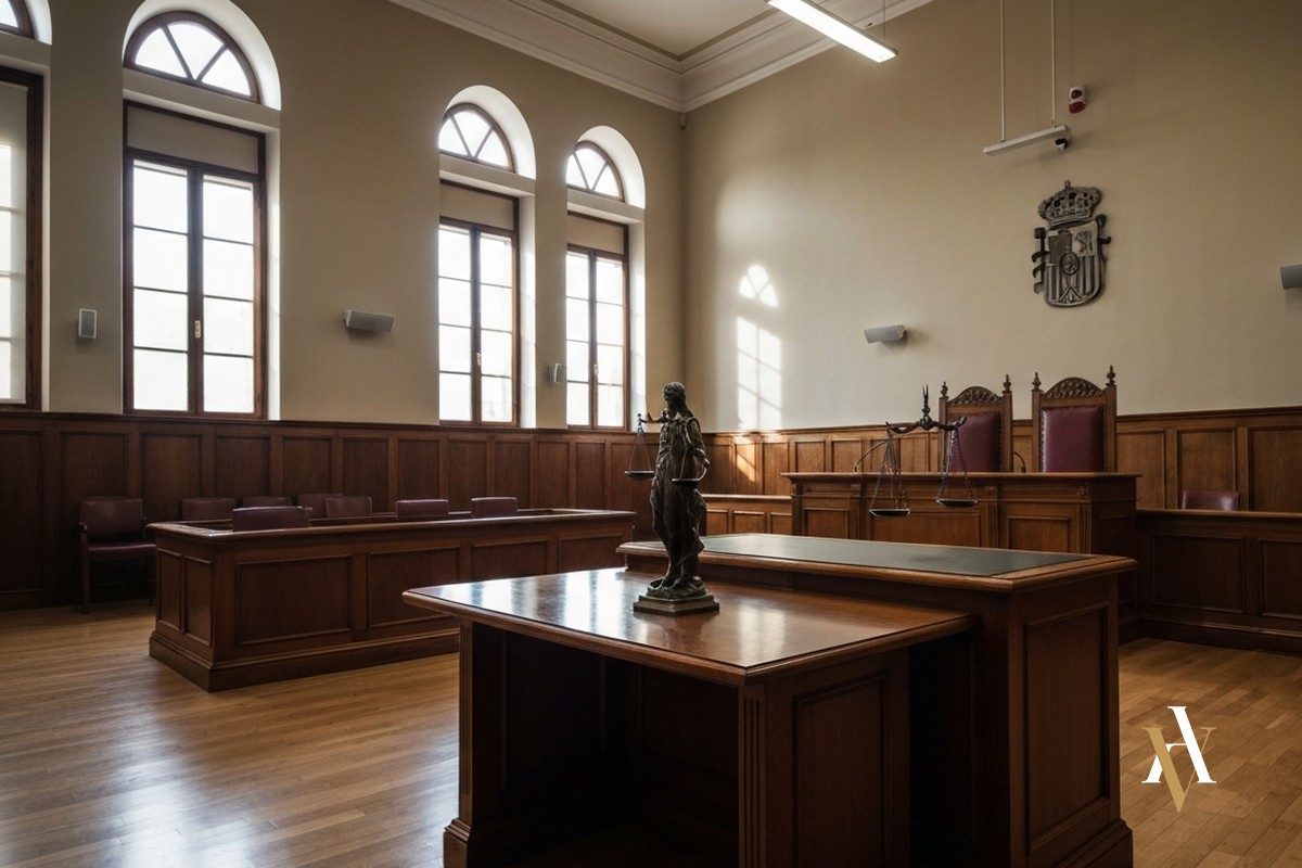 Sala de un tribunal penal en España Sala de un tribunal penal en España