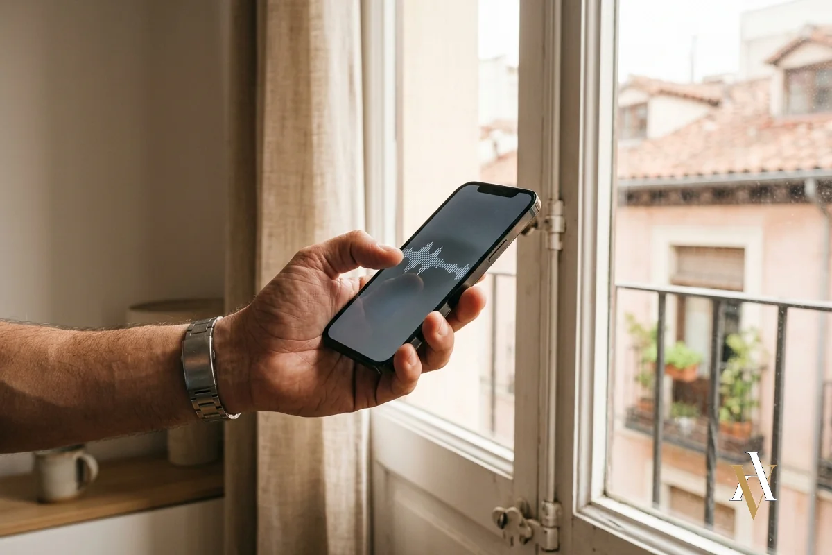Grabar una llamada telefonica Persona grabando una llamada de telefono en la que participa